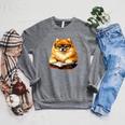 Cute Dog Pomeranian Reading Book Premium Tri-Blend Raglan Sleeve Sweatshirt Deep Heather Cute Dog Pomeranian Reading Book Premium Tri-Blend Raglan Sleeve Sweatshirt Deep Heather