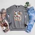 Cute Ghosts Reading Books Smart Book Lover Halloween Raglan Sleeve Sweatshirt Deep Heather