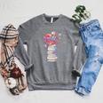 Cute Octopus Bookworm Fun Reading Tee For Book Lovers Raglan Sleeve Sweatshirt Deep Heather