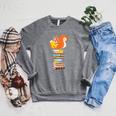 Cute Squirrel Reading Women's Tops Book Lovers Raglan Sleeve Sweatshirt Deep Heather