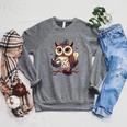 Cute Wizard Owl Reading Book Magic Candle Raglan Sleeve Sweatshirt Deep Heather Cute Wizard Owl Reading Book Magic Candle Raglan Sleeve Sweatshirt Deep Heather