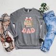 Dad Book First Chapter Birthday Family Matching Party Raglan Sleeve Sweatshirt Deep Heather