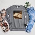 Dark Academia Vintage Book And Floating Letters Graphic Raglan Sleeve Sweatshirt Deep Heather