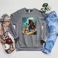 David And Goliath Bible Book Of Samuel King David Painting Raglan Sleeve Sweatshirt Deep Heather