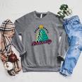 Dear Santa Books Only Christmas Book Tree Raglan Sleeve Sweatshirt Deep Heather