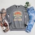 Dogs Books And Yarn Crochet Crocheting Raglan Sleeve Sweatshirt Deep Heather