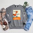 Dr Seuss Fox In Socks Book Cover Raglan Sleeve Sweatshirt Deep Heather