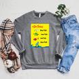 Dr Seuss One Fish Two Fish Book Cover Raglan Sleeve Sweatshirt Deep Heather