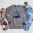 Dragon Reading Book Raglan Sleeve Sweatshirt Deep Heather
