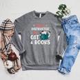 Easily Distracted By Cats And Books Cat & Book Lover For Men Women Kids Raglan Sleeve Sweatshirt Deep Heather Easily Distracted By Cats And Books Cat & Book Lover For Men Women Kids Raglan Sleeve Sweatshirt Deep Heather