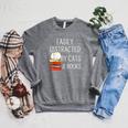 Easily Distracted By Cats And Books Cute Book Lover Raglan Sleeve Sweatshirt Deep Heather