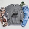 Easily Distracted Cats And Books Raglan Sleeve Sweatshirt Deep Heather