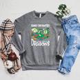 Easily Distracted By Coffee Books And Dragons Fantasy Sci-Fi Raglan Sleeve Sweatshirt Deep Heather