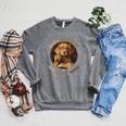 Easily Distracted By Dogs Books Coffee Librarian Bibliophile Raglan Sleeve Sweatshirt Deep Heather