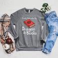 Easily Distracted By Dragon & Book Nerds Dragon Lover Girls Raglan Sleeve Sweatshirt Deep Heather