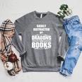 Easily Distracted By Dragons And Books Premium Tri-Blend Raglan Sleeve Sweatshirt Deep Heather