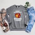 Easily Distracted By Dragons And Books Reading Raglan Sleeve Sweatshirt Deep Heather Easily Distracted By Dragons And Books Reading Raglan Sleeve Sweatshirt Deep Heather