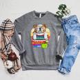 English Bulldog Back To School Book Worm Dog Raglan Sleeve Sweatshirt Deep Heather English Bulldog Back To School Book Worm Dog Raglan Sleeve Sweatshirt Deep Heather