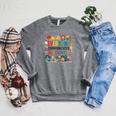 Everyone Communicates Differently Book Kids Teacher Raglan Sleeve Sweatshirt Deep Heather