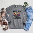 My Favorite Workout Is Lifting Pages Reading Books Shirt Raglan Sleeve Sweatshirt Deep Heather