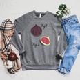 Fig 1 Figs Fruit Scientific Drawing Textbook Graphic Raglan Sleeve Sweatshirt Deep Heather Fig 1 Figs Fruit Scientific Drawing Textbook Graphic Raglan Sleeve Sweatshirt Deep Heather