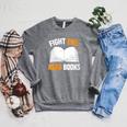 Fight Evil Read Books Raglan Sleeve Sweatshirt Deep Heather Fight Evil Read Books Raglan Sleeve Sweatshirt Deep Heather