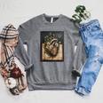 Floral Anatomical Heart Dark Academia Vintage Gothic Book Raglan Sleeve Sweatshirt Deep Heather