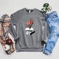 Floral Book Reader Fan For Reading Flower Books With Blooms Raglan Sleeve Sweatshirt Deep Heather Floral Book Reader Fan For Reading Flower Books With Blooms Raglan Sleeve Sweatshirt Deep Heather