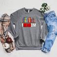 Frea-Dom Anti Ban Books I Read Banned Books Freedom Book Raglan Sleeve Sweatshirt Deep Heather