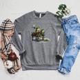 Frog Toad Fishing Vintage Classic Book Frog Raglan Sleeve Sweatshirt Deep Heather