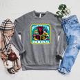 Have Fun With Books Sarcastic Occult Retro Comic Dark Humor Raglan Sleeve Sweatshirt Deep Heather