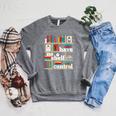 FUNNY NO SELF SHELF CONTROL READING BOOKS BOOKWORM BOOK PUN Raglan Sleeve Sweatshirt Deep Heather
