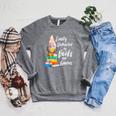 Garden Gnome Easily Distracted By Books Gnomes Raglan Sleeve Sweatshirt Deep Heather