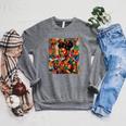 Geometric History Educated Women Reading Book Melanin Raglan Sleeve Sweatshirt Deep Heather