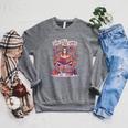 Good Girl Read Bad Books Skeleton Reading Bookworm Raglan Sleeve Sweatshirt Deep Heather