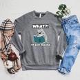 Grey Cat Reading Book Busy Doing Book Related Things Men Women Kids Raglan Sleeve Sweatshirt Deep Heather