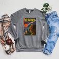 Halloween Horror Vintage Werewolf Comic Book Retro Raglan Sleeve Sweatshirt Deep Heather Halloween Horror Vintage Werewolf Comic Book Retro Raglan Sleeve Sweatshirt Deep Heather