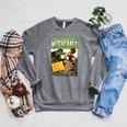 Halloween Horror Vintage Witch Zombie Comic Book Retro Scary Raglan Sleeve Sweatshirt Deep Heather