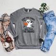 Halloween Keep The Candy I'Ll Take Books Ghost Book Lovers Raglan Sleeve Sweatshirt Deep Heather