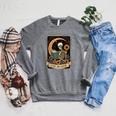 Halloween Tarot Card The Reader Skeleton Reading Books Raglan Sleeve Sweatshirt Deep Heather