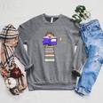 Hedgehog Reading Books And Drinking Tea Raglan Sleeve Sweatshirt Deep Heather Hedgehog Reading Books And Drinking Tea Raglan Sleeve Sweatshirt Deep Heather