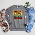 Hema Definition Like A Book Club With Swords Raglan Sleeve Sweatshirt Deep Heather