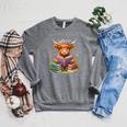 Highland Cow Book Floral Bookworm Librarian Cute Easter Day Raglan Sleeve Sweatshirt Deep Heather Highland Cow Book Floral Bookworm Librarian Cute Easter Day Raglan Sleeve Sweatshirt Deep Heather