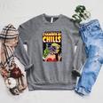 Horror Comic Book Cover Chamber Of Chills 19 Raglan Sleeve Sweatshirt Deep Heather