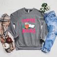 Iced Coffee & Books Reading Lover Trendy Summer Premium Tri-Blend Raglan Sleeve Sweatshirt Deep Heather