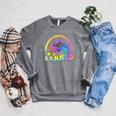 I'm With The Banned Books Retro Tie Dye Wildflowers Raglan Sleeve Sweatshirt Deep Heather