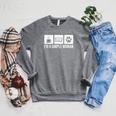 I'm A Simple Woman Tea Books & Dogs Reading Lover Raglan Sleeve Sweatshirt Deep Heather