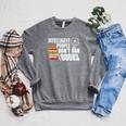 Intelligent People Don't Ban Books Reading Bookish Librarian Raglan Sleeve Sweatshirt Deep Heather