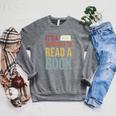 It's A Good Day To Read A Book Vintage Raglan Sleeve Sweatshirt Deep Heather