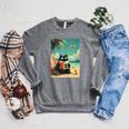 Japanese Cat Book Summer Beach Vacation Cruise Raglan Sleeve Sweatshirt Deep Heather